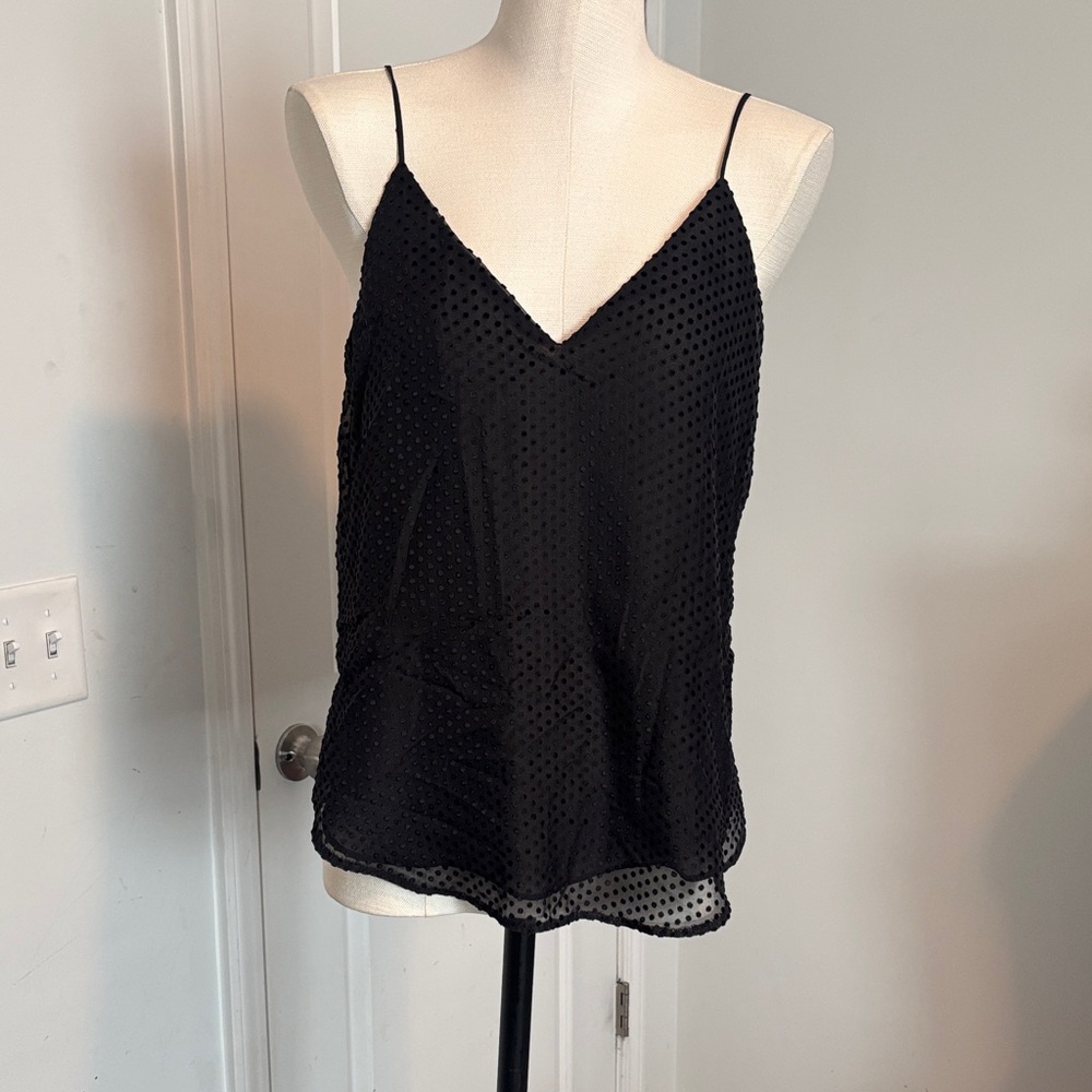 Express Black Sheer Polka Dot Camisole